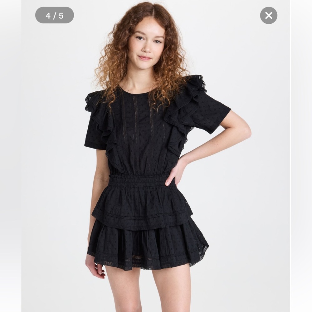 Love shack fancy Natasha dress in black